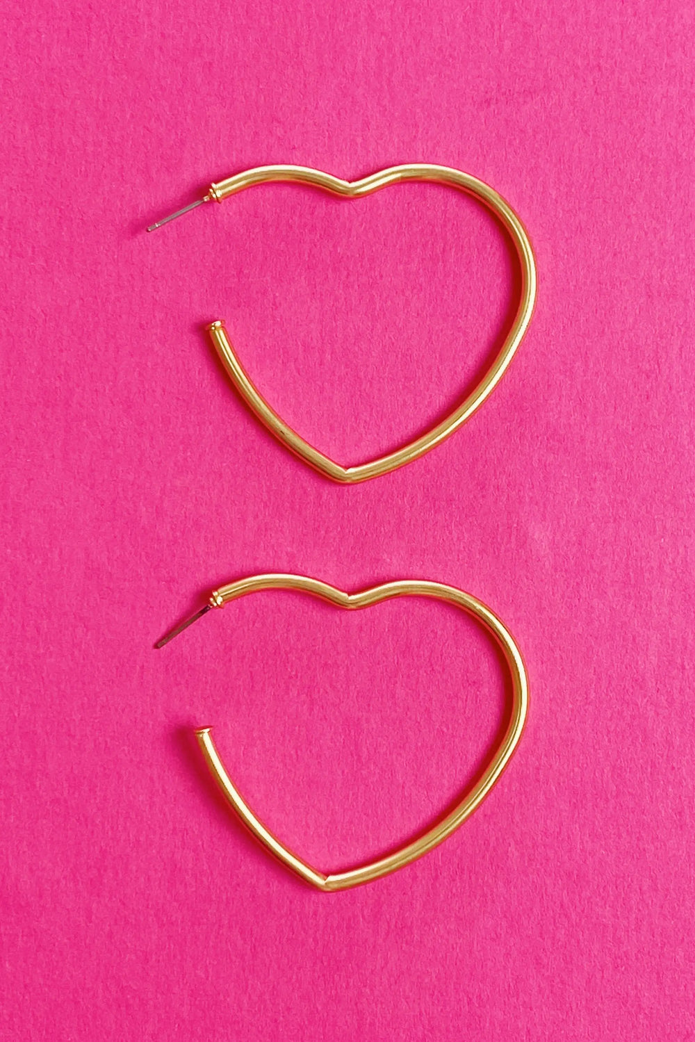 Timeless Hearts Earrings - Gold Open Heart Hoop Earrings