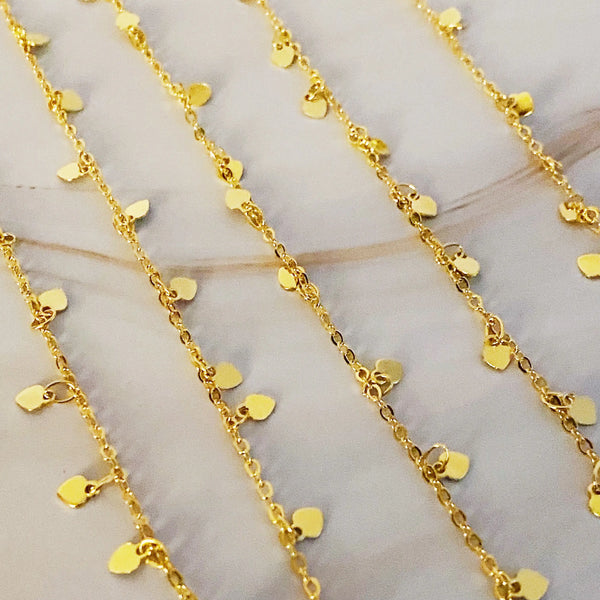 Mini Hearts All Around Long Necklace - Delicate Heart Chain Jewelry