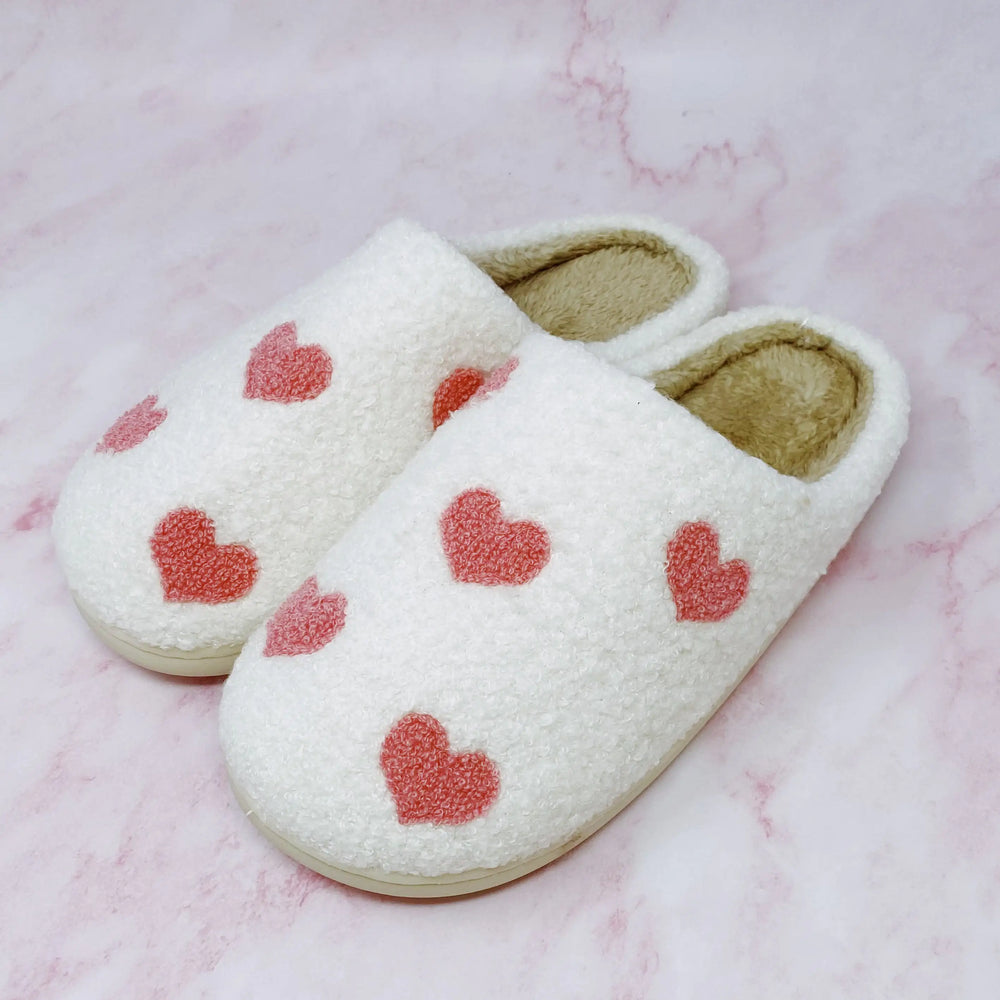 Heart Full Cozy Lounge Slippers - Plush Non-Slip House Shoes