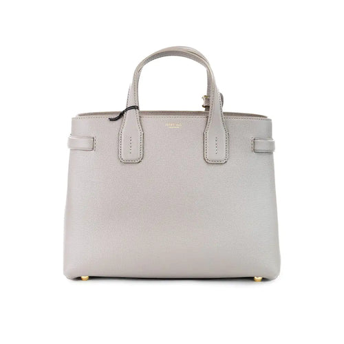 Burberry Banner Medium Taupe Brown Leather Tote Bag - Stylish & Durable