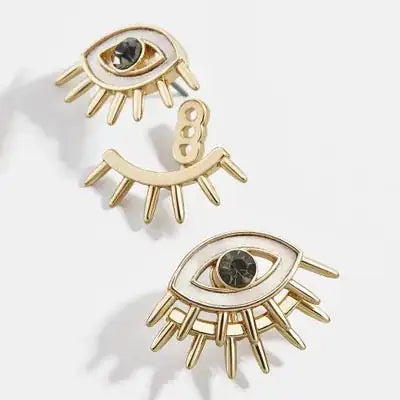 Guardian Eye Double Sided Earrings - Trendy Rhinestone Fashion