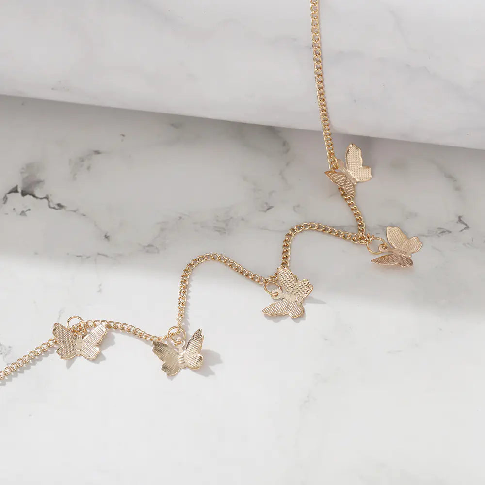 Elegant Geometric Butterfly Clavicle Chain Necklace