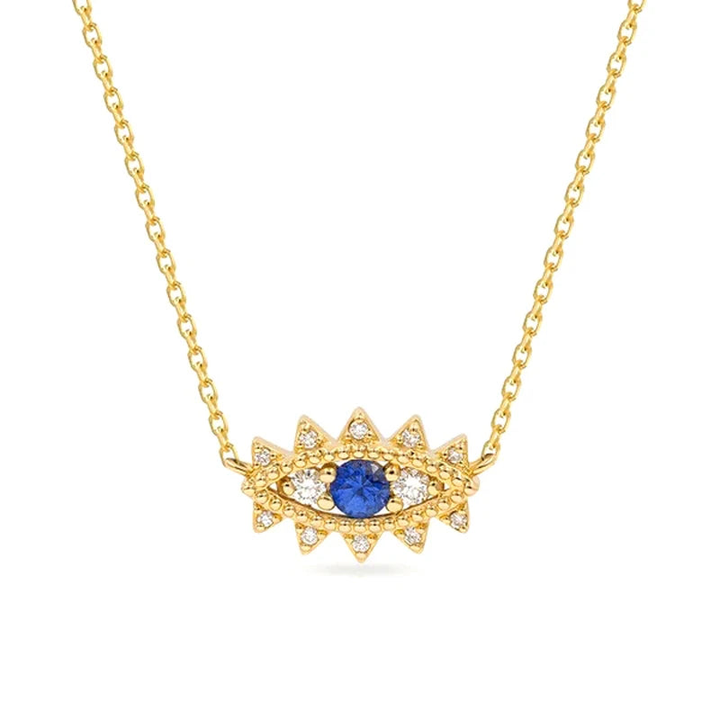 Elegant Evil Eye & Lunar Necklace - Protection & Style