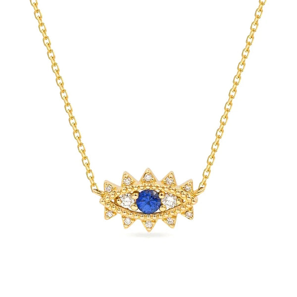 Elegant Evil Eye & Lunar Necklace - Protection & Style