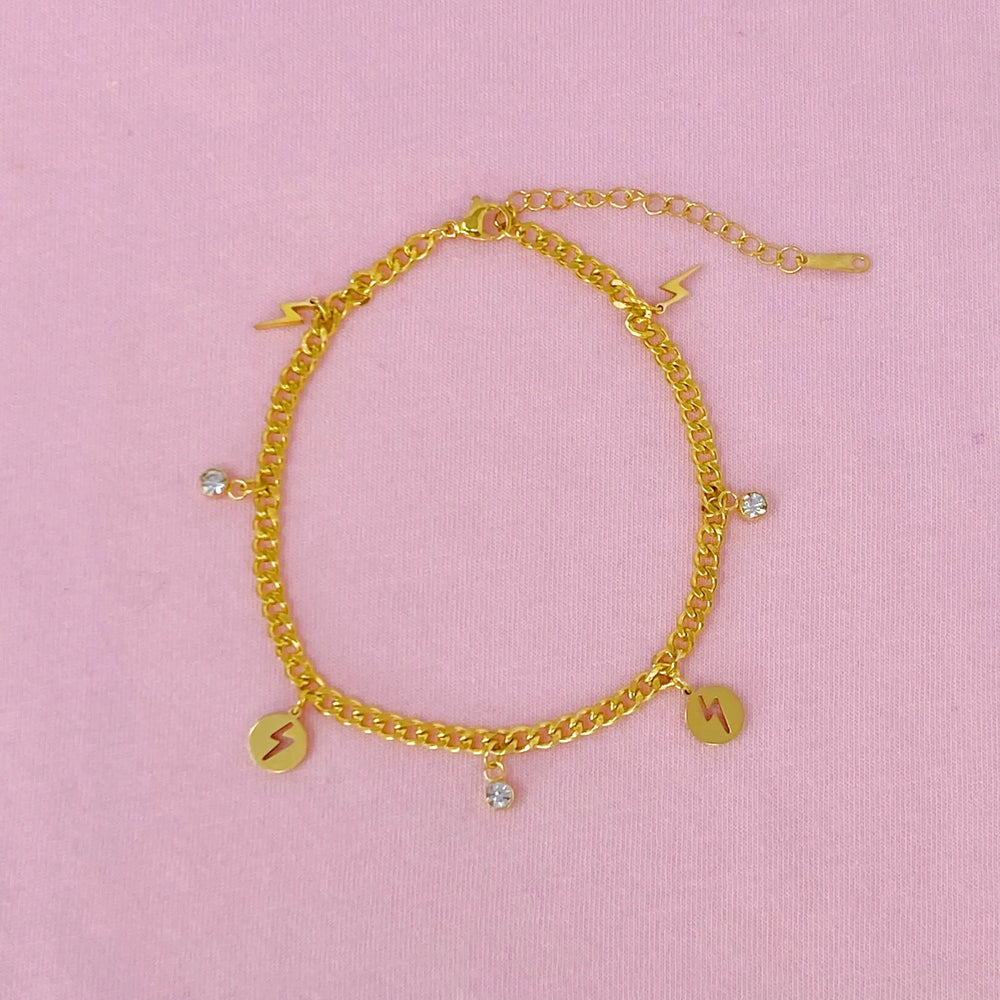 Lightening Bolt Chain Anklet