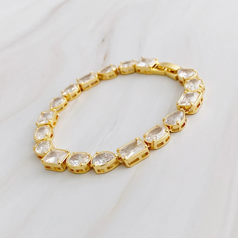 Sparkling In Shapes Bracelet - Geometric Crystal Statement Jewelry