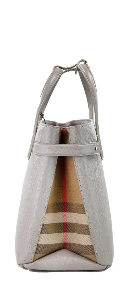 Burberry Banner Medium Taupe Brown Leather Tote Bag - Stylish & Durable