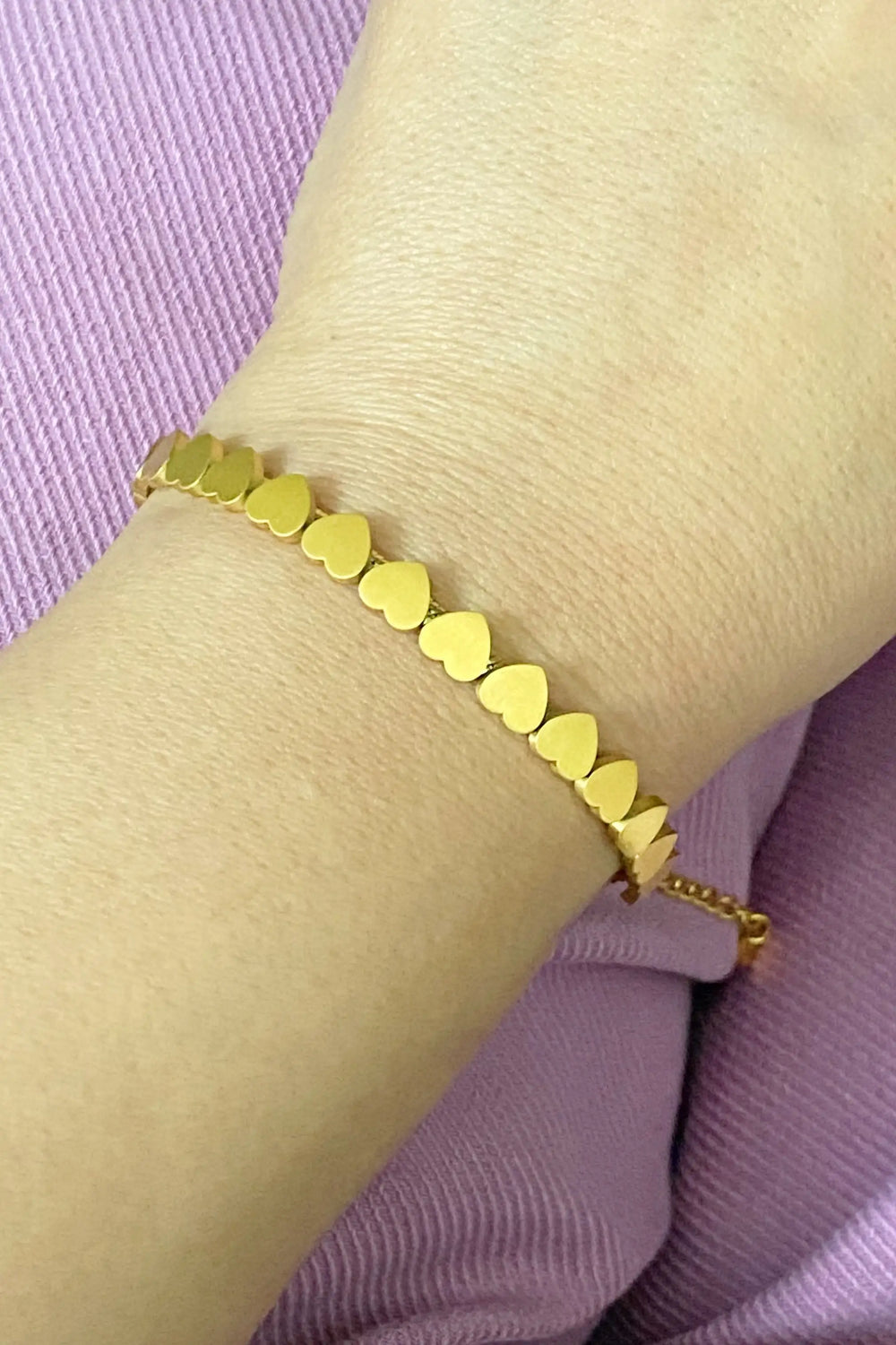 All Around Mini Hearts Bracelet - Delicate Heart Chain Bracelet