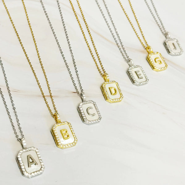 Initial Deco Open Locket Pendant Necklace - Personalized Photo Locket