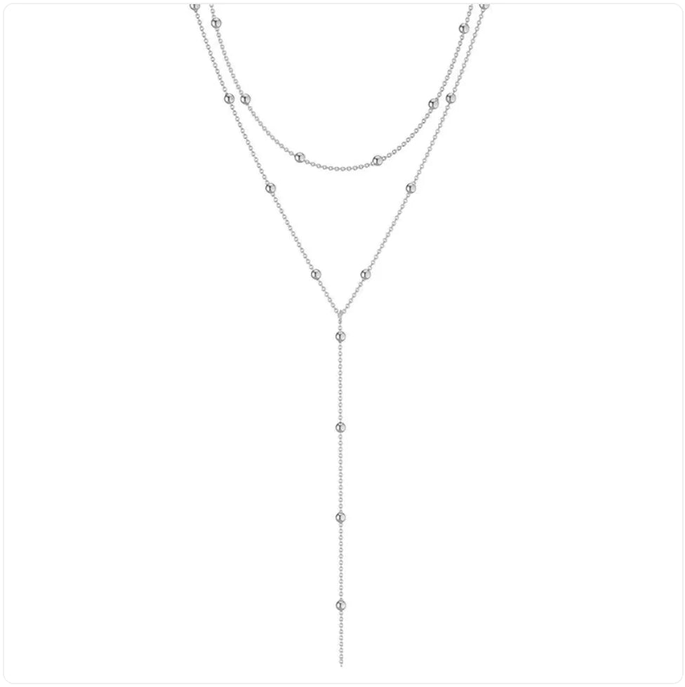 Elegant Geometric Tassel Beaded Necklace