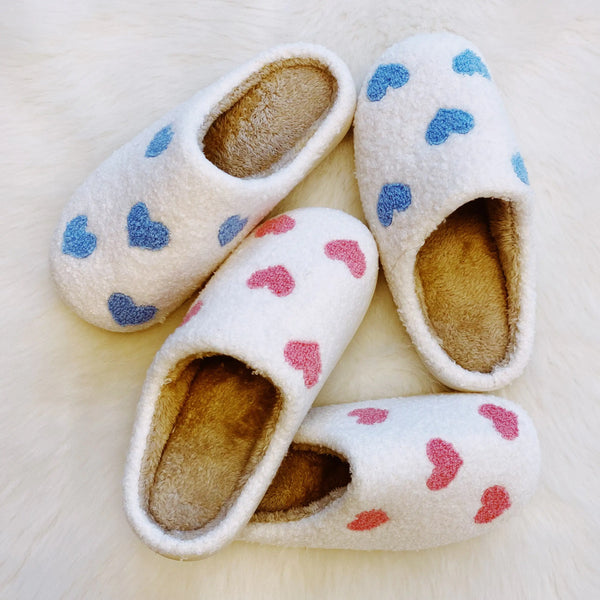 Heart Full Cozy Lounge Slippers - Plush Non-Slip House Shoes