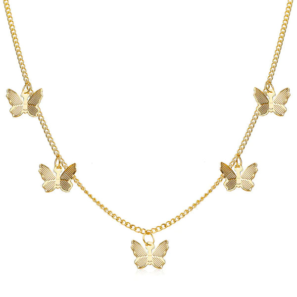 Elegant Geometric Butterfly Clavicle Chain Necklace