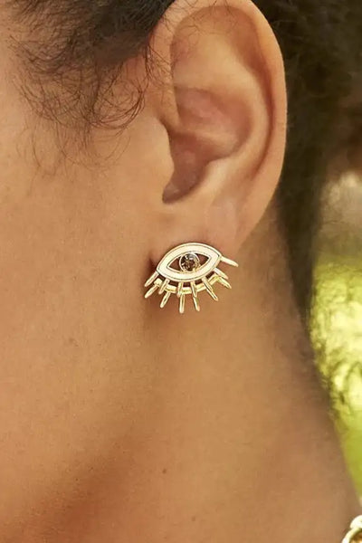 Guardian Eye Double Sided Earrings - Trendy Rhinestone Fashion