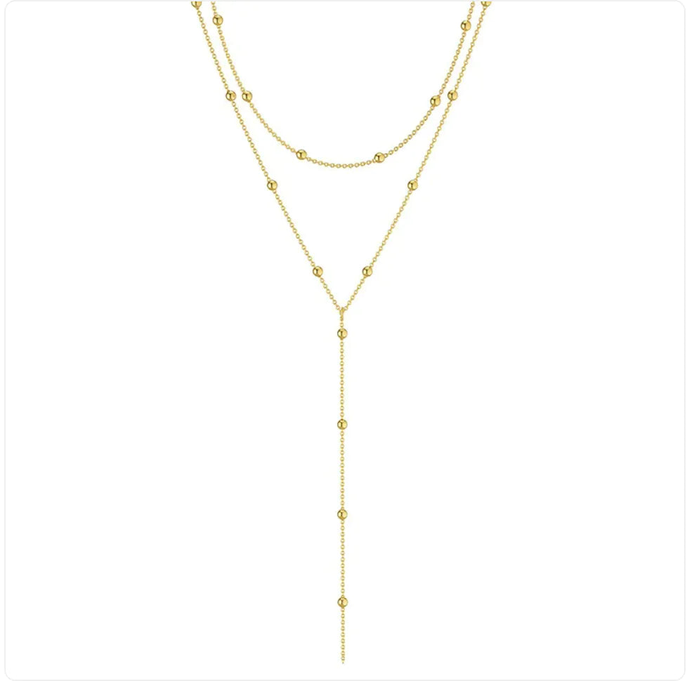 Elegant Geometric Tassel Beaded Necklace